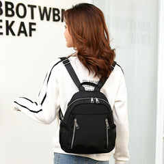 Waterproof Nylon Women Backpack Zipper School Bags For Teens