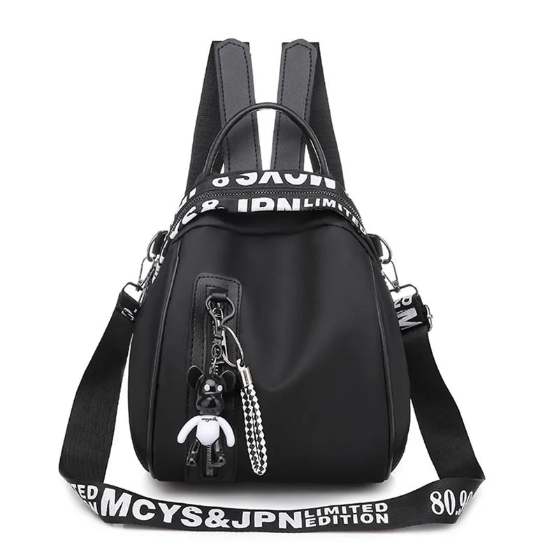 Waterproof Nylon Women Backpack Zipper School Bags For Teenagers Girls