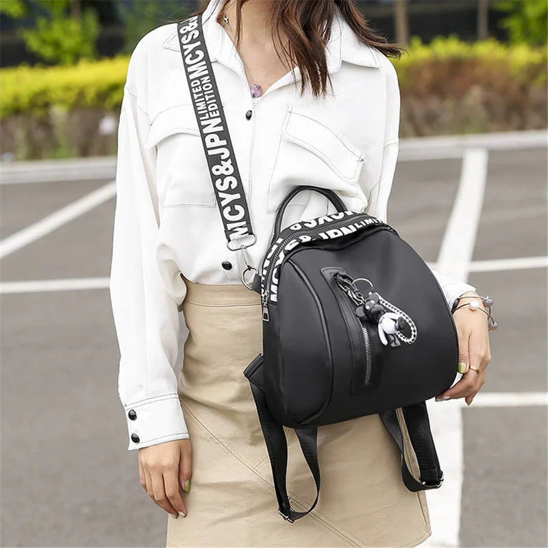 Waterproof Nylon Women Backpack Zipper School Bags For Teenagers Girls