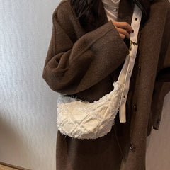 Canvas Hobos Bag Wide Shoulder Belt Handheld Shoulder Bag
