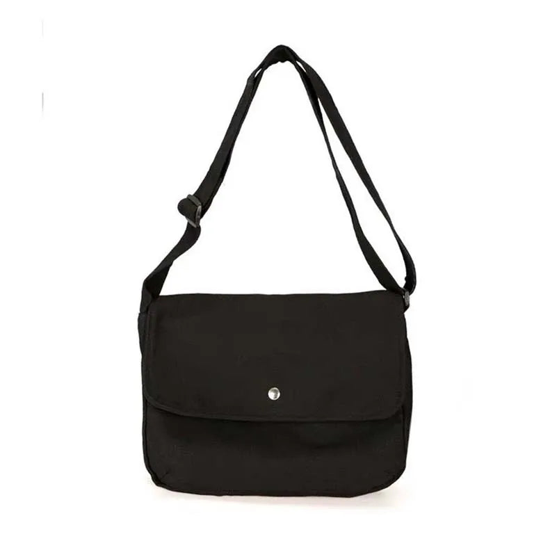 Canvas Shoulder Bag for Women Solid Casual Messenger Bag