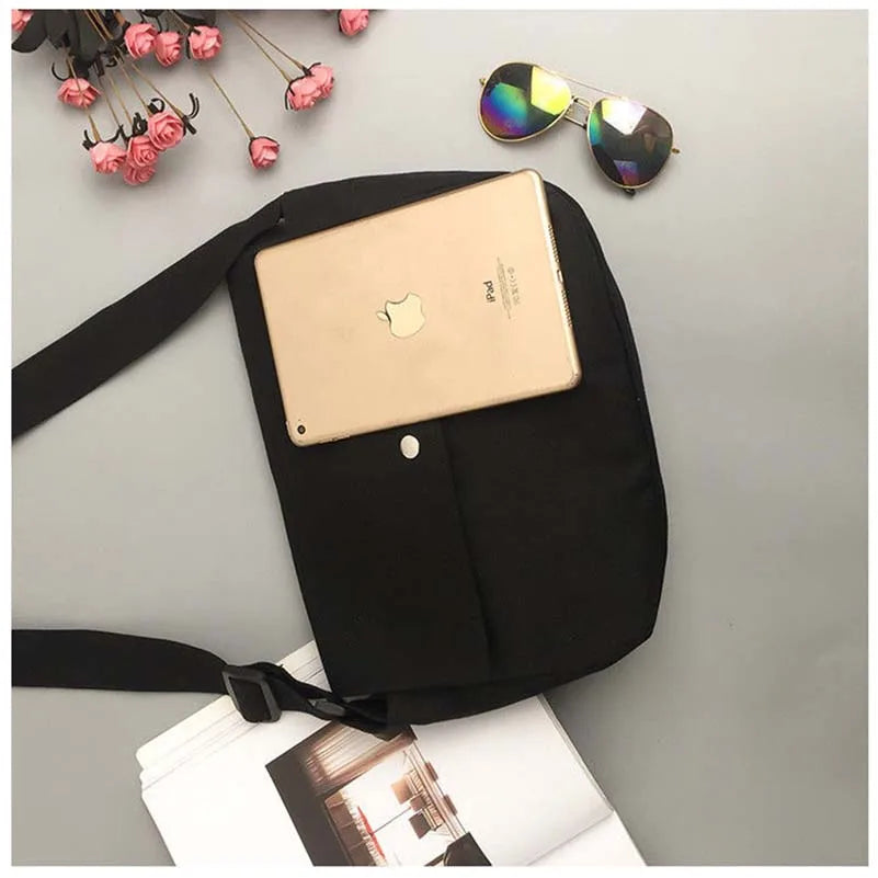 Canvas Shoulder Bag for Women Solid Casual Messenger Bag
