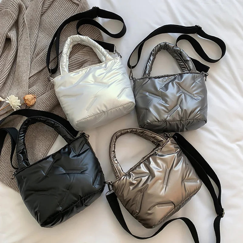 Winter Shoulder Bag Soft Nylon Handbags Crossbody Bags