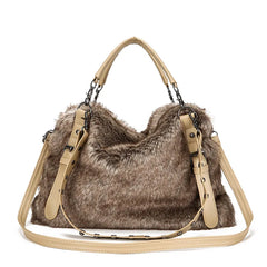 Winter Locomotive Bag Plush Warm Rabbit Fur Bag Plush Female Bag