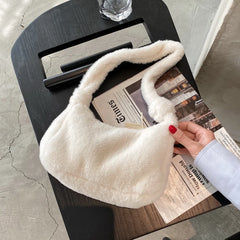 Winter Soft Plush Women Shoulder Bag Faux Fur Small Underarm Bag