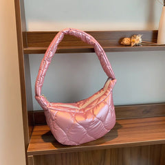 Winter Space Shoulder Bag Soft Down Cotton Underarm Bags For Women