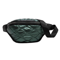 Winter Women Waist Bag Soft Down Cotton Fanny Pack Casual Waist Belt Bag