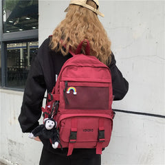 Waterproof Nylon Teenage Girls School Backpack
