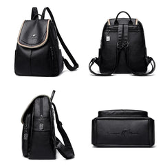 PU Leather Women Backpack School Bags Large Capacity Travel Backpacks