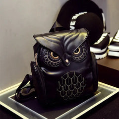 Women Owl Backpack School Leather Travel Shoulder Bag