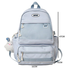 Large Capacity Women Backpack Multi-pocket Solid Teen School Book Bag