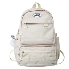 Large Capacity Women Backpack Multi-pocket Solid Teen School Book Bag