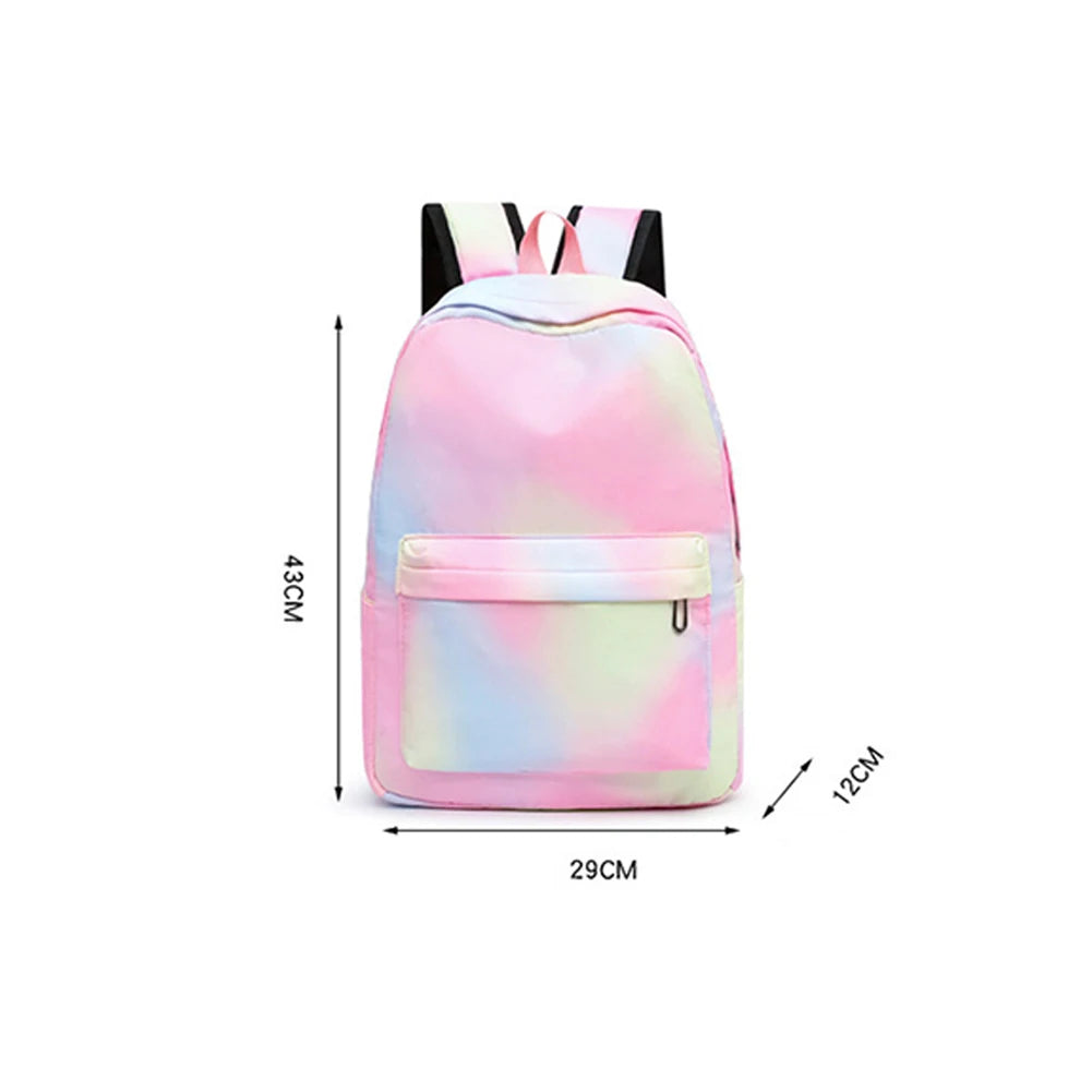 Waterproof Nylon School Backpack for Teen Girls with Lunch Box