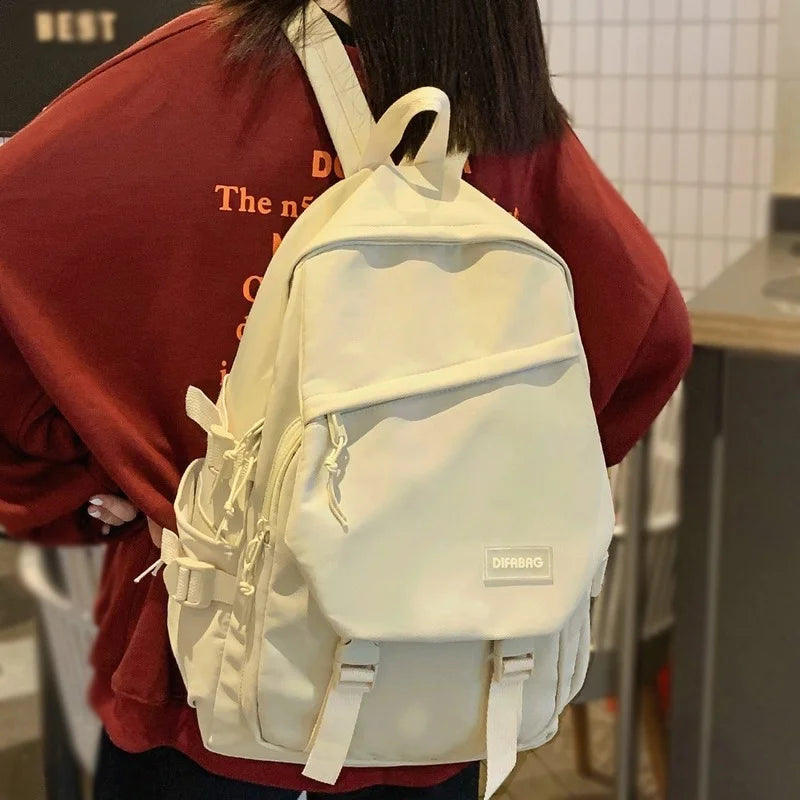 Waterproof Nylon School Bag Unisex Backpack