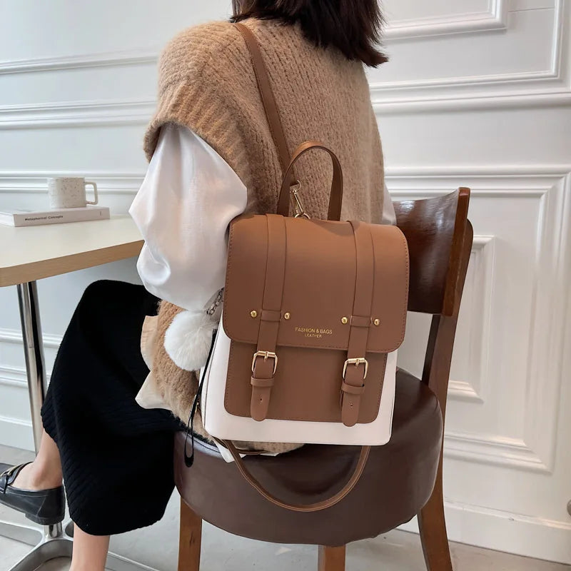 Women Backpacks High Leather Travel Backpack Small School Bags for Girls