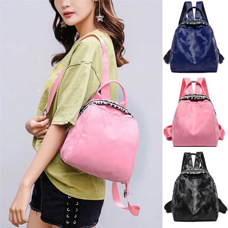 Women Leather Business Bag Travel Shoulder Backpack