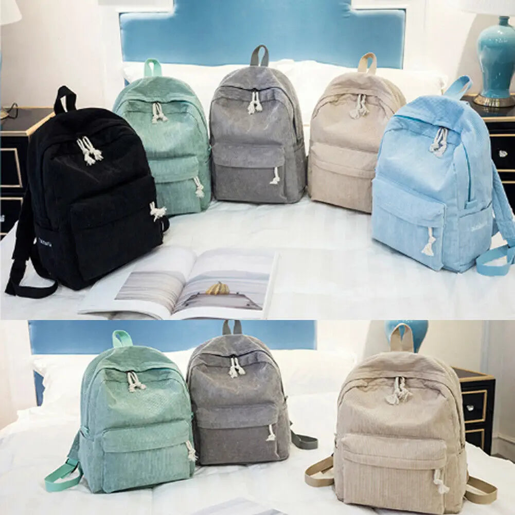 Canvas Travel School Backpack Rucksack Laptop Hiking Bag