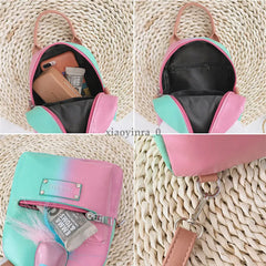 Women Leather Rucksack Travel Shoulder Bag School Backpack
