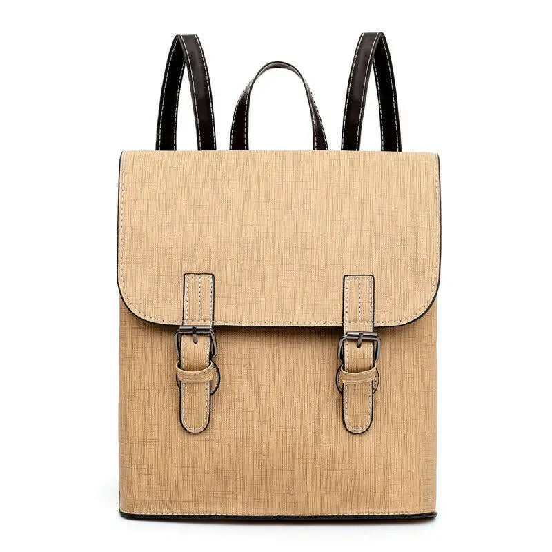 Women Leather Travel School Backpack Large Rucksack Laptop Satchel Bag
