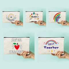 Canvas Cosmetic Bag Teacher Series Pattern Makeup Bag