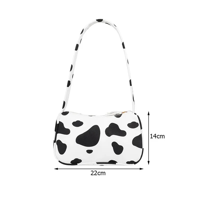 Vintage Animal Print Canvas Shoulder Bag