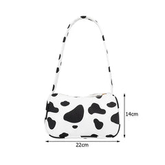 Vintage Animal Print Canvas Shoulder Bag