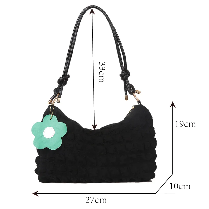 Women Cloud Bubs Shoulder Bag Soft Cloth Fabric
