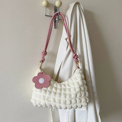Women Cloud Bubs Shoulder Bag Soft Cloth Fabric