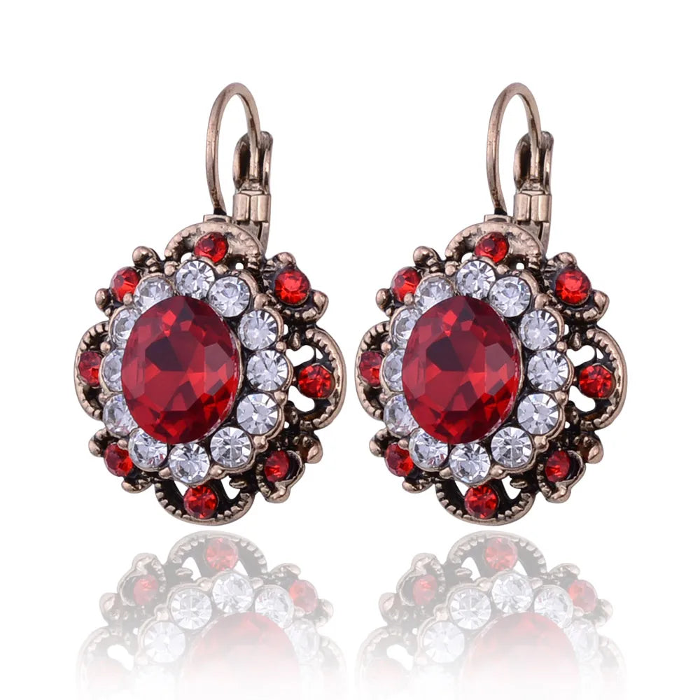 Vintage Crystal Drop Earrings Retro Rhinestone Dangle Earring