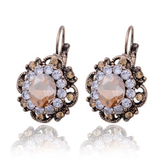 Vintage Crystal Drop Earrings Retro Rhinestone Dangle Earring