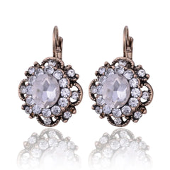 Vintage Crystal Drop Earrings Retro Rhinestone Dangle Earring