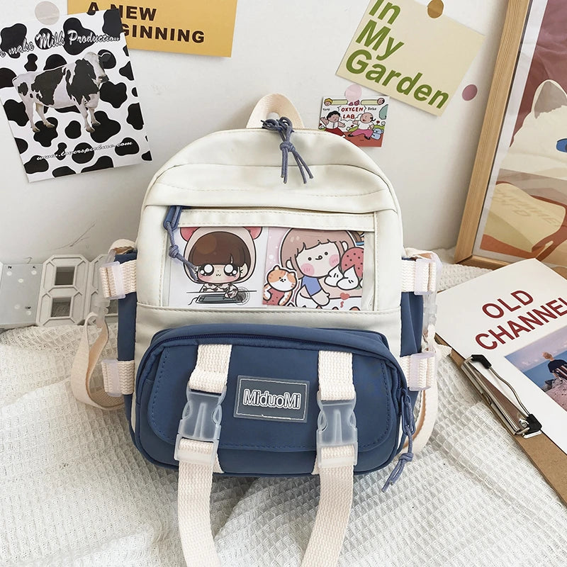 Canvas Women's Small Backpack Clip Bookbag