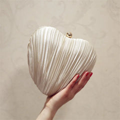 Heart Shaped Evening Clutch Banquet Bags with Chain