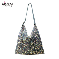 Sequin Shoulder Bag Lady Single Shopping Bags Large Capacity Casual Tote