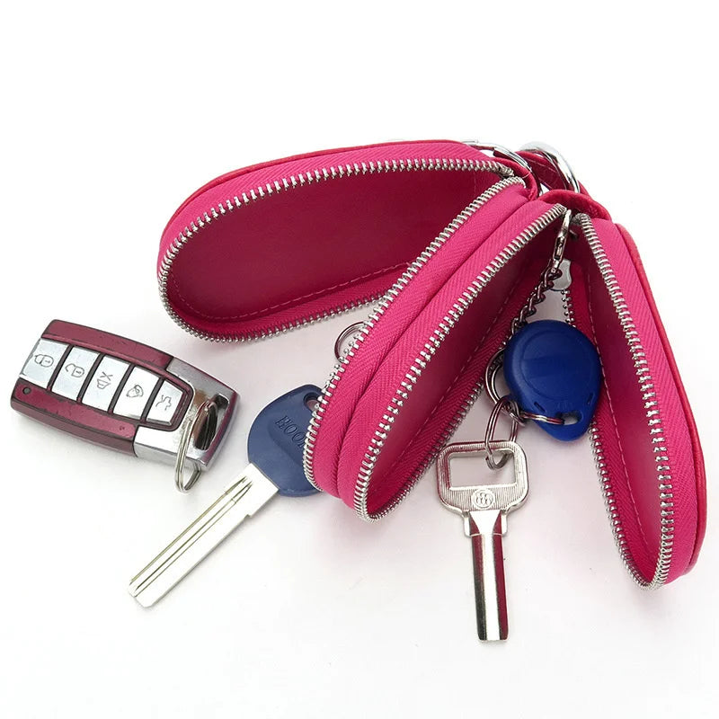 Crocodile Pattern Double Layer Zipper Key Wallet for Men and Women