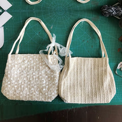 Women Lace Woven Shoulder Bag Embroidered Bucket Beach Bags