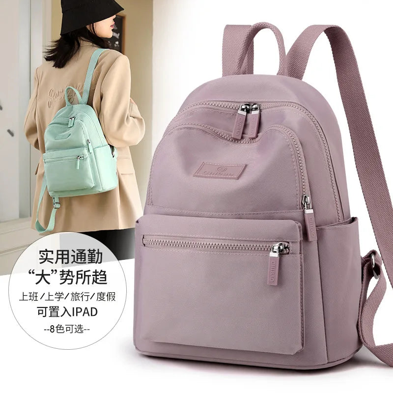Women's Large Nylon Backpack Handbag Shoulder Tote Schoolbag
