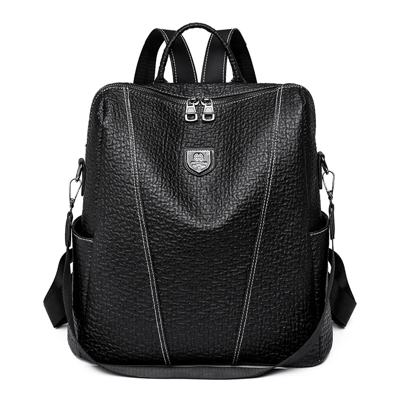 Women Leather Backpacks Shoulder Bags High-Capacity Female Backpack