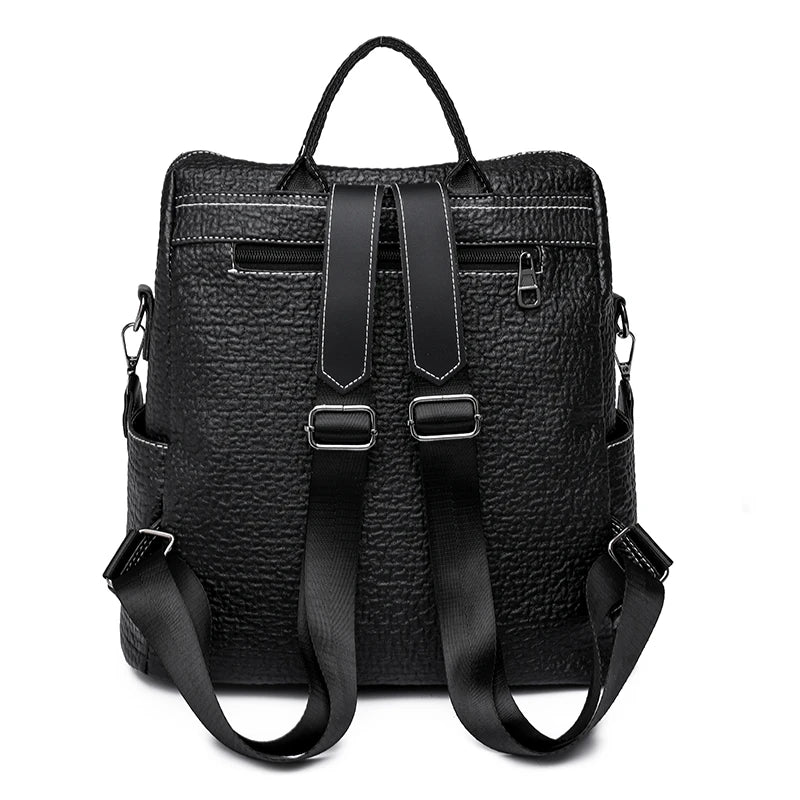 Women Leather Backpacks Shoulder Bags High-Capacity Female Backpack
