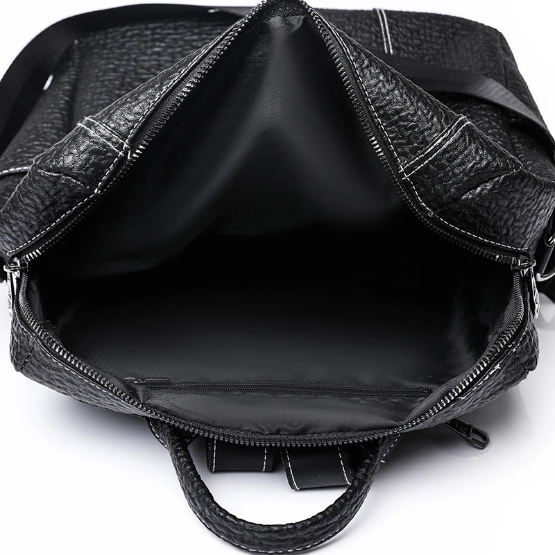 Women Leather Backpacks Shoulder Bags High-Capacity Female Backpack