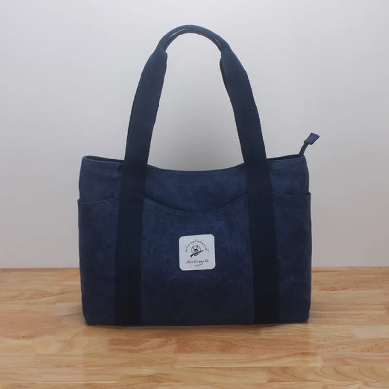Women Letter Printing Canvas Shopping Tote Bag