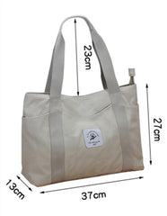 Women Letter Printing Canvas Shopping Tote Bag