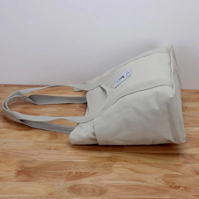 Women Letter Printing Canvas Shopping Tote Bag