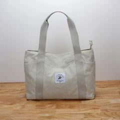 Women Letter Printing Canvas Shopping Tote Bag