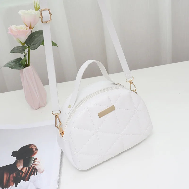 Lingge Shoulder Bag Crossbody Handbag Solid Small Shell