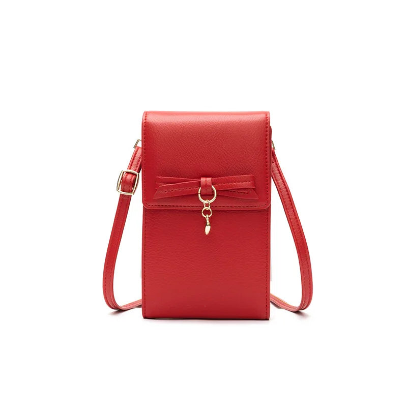 Women Leather Phone Bag Shoulder Messenger Purse Large Capacity