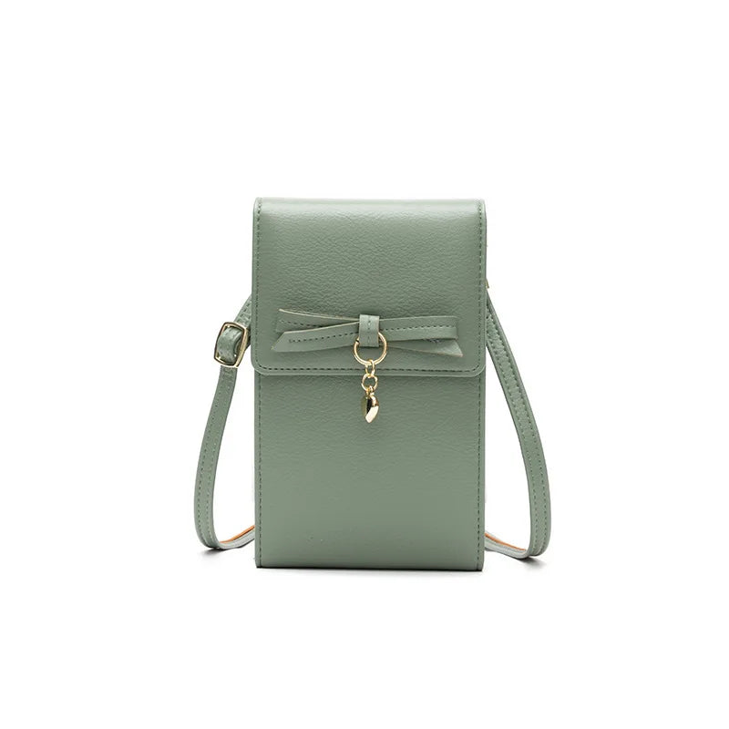 Women Leather Phone Bag Shoulder Messenger Purse Large Capacity