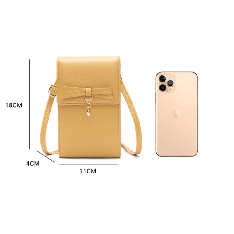Women Leather Phone Bag Shoulder Messenger Purse Large Capacity