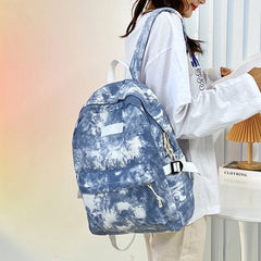 Tie Dye Nylon Backpack for Teenage Girl
