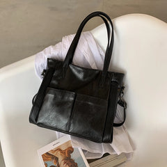 Women Retro Tote Bag Messenger Handbag High Soft PU Leather Shoulder Bag